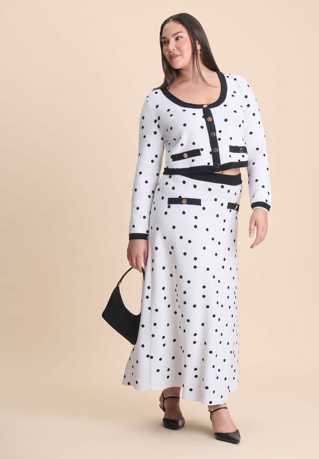 Intarsia Trumpet Sweater Skirt image number 1