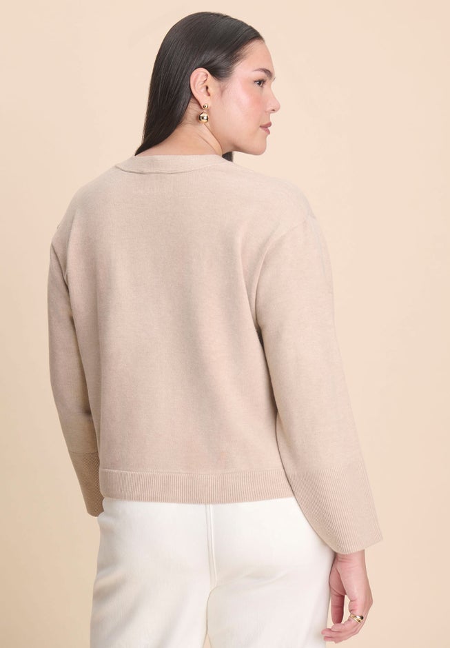 Wide Sleeve Cardigan With Pockets image number 1