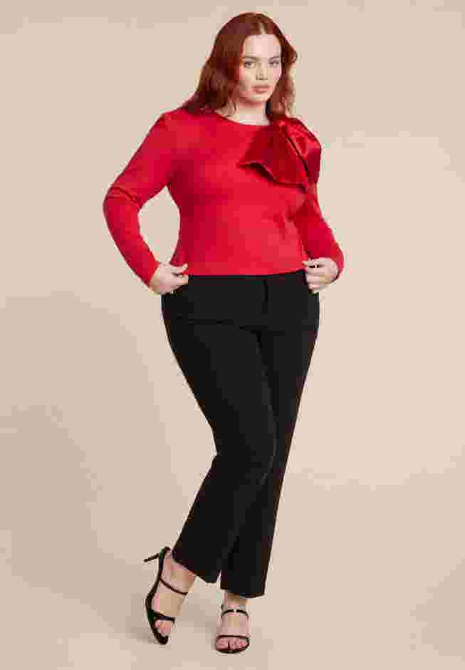 Strong Shoulder Top With Bow image number 1