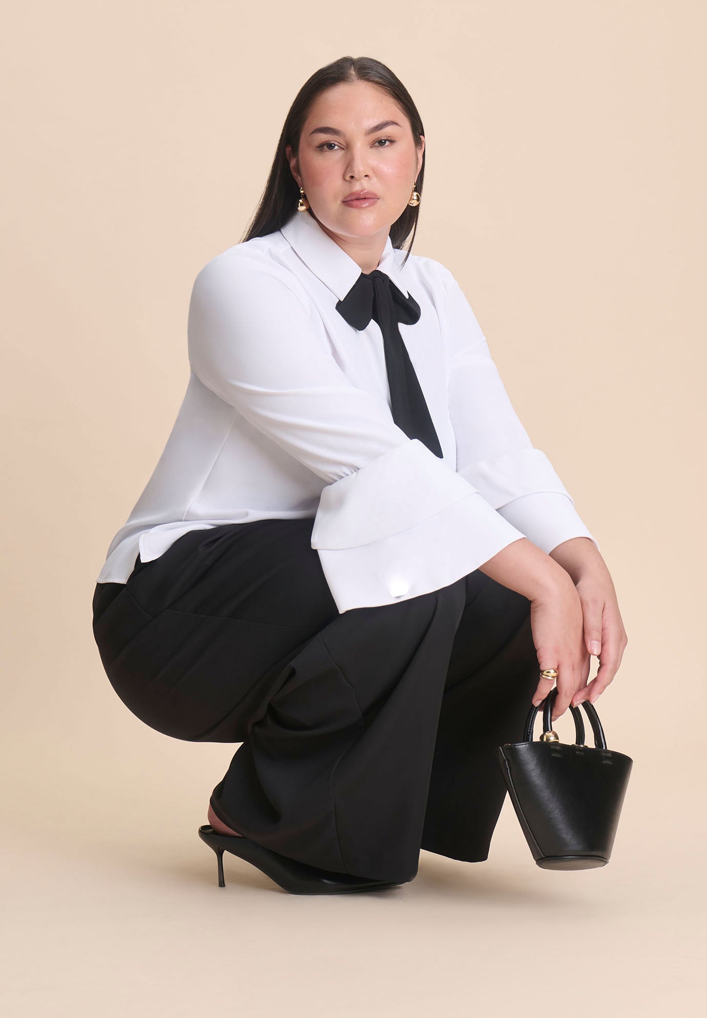 Ruffle Sleeve Collared Top image number 3