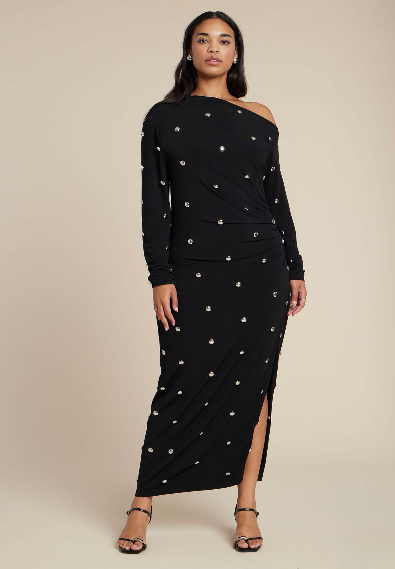 Draped Hardware Fitted Dress image number 0
