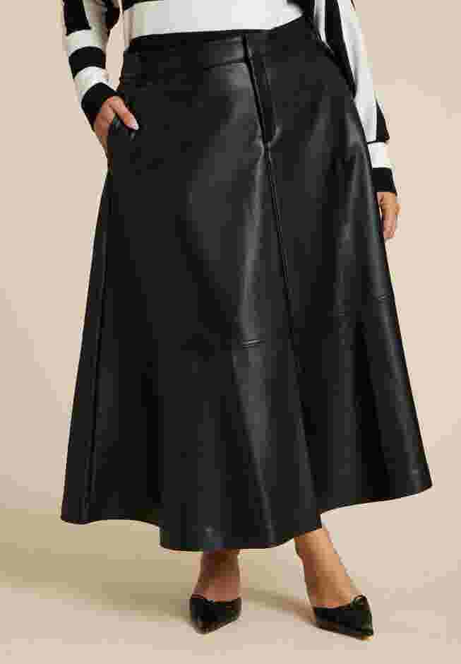 Faux Leather Midi Skirt image number 1