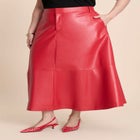 Faux Leather Midi Skirt image number null