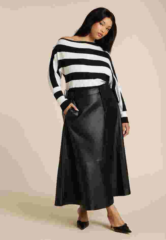 Faux Leather Midi Skirt image number 0