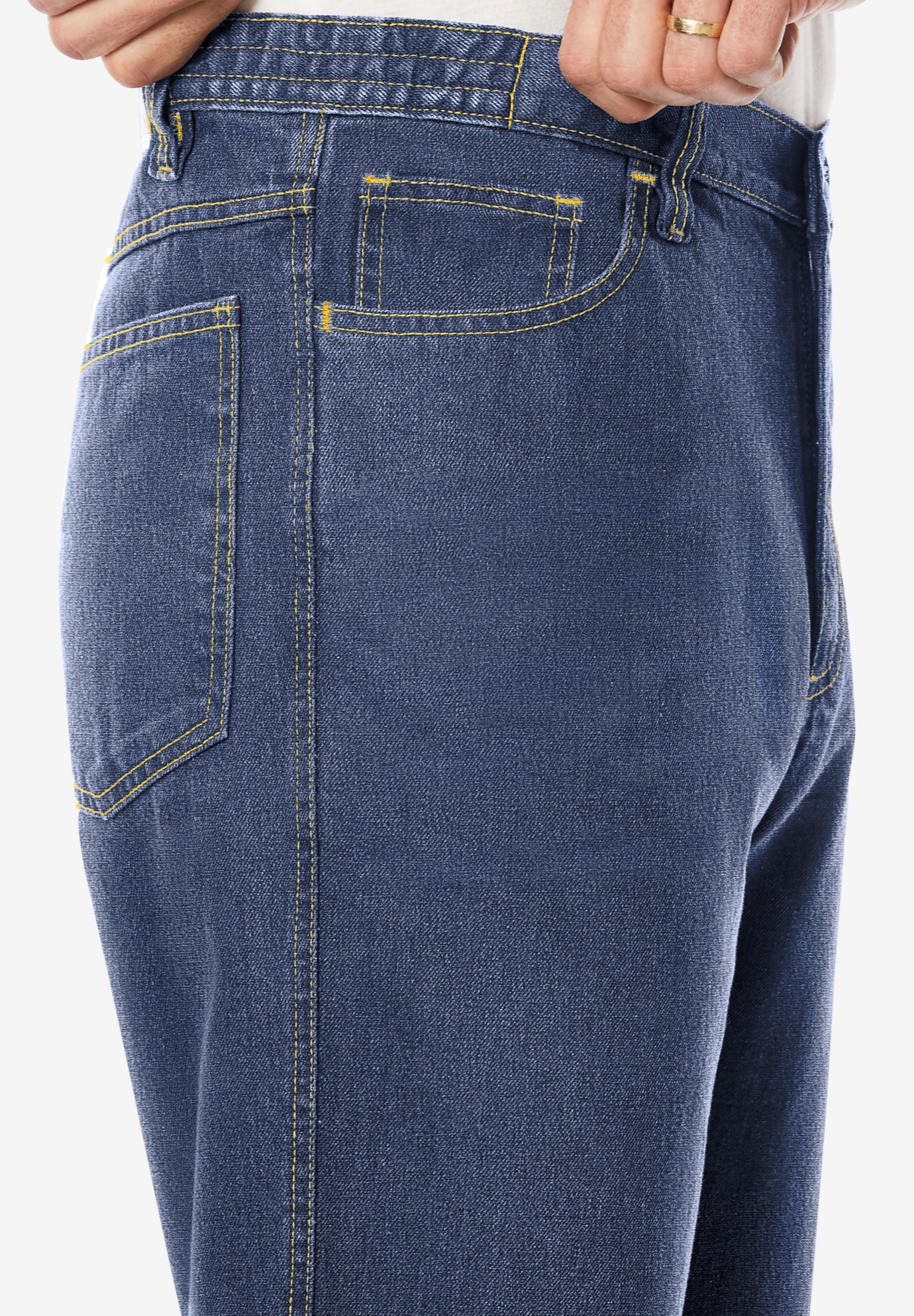 Lightweight Comfort Side-Elastic 5-Pocket Jeans image number 2