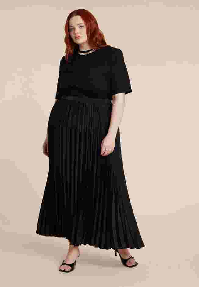 Pleated Maxi Satin Skirt image number 0