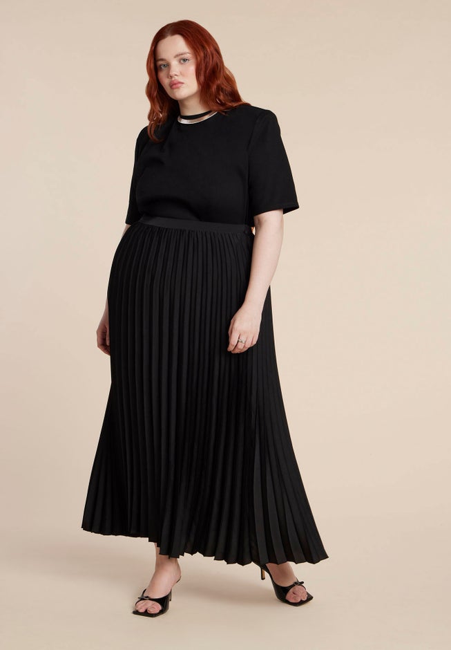 Pleated Maxi Satin Skirt image number 0