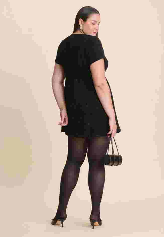 Crystal Bow Tweed Mini Dress image number 2