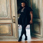 Crystal Bow Tweed Mini Dress image number null