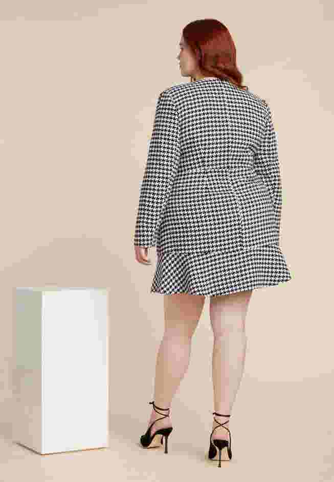 Rhinestone Button Tweed Mini Dress image number 6