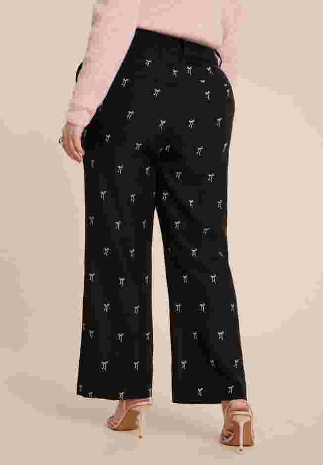 Embroidered Bow Bootcut Trouser image number 3