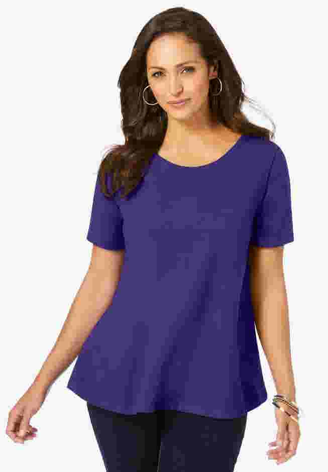 Stretch Cotton Trapeze Tee image number 0