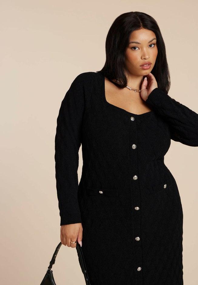 Sweater Dress With Buttons image number 2