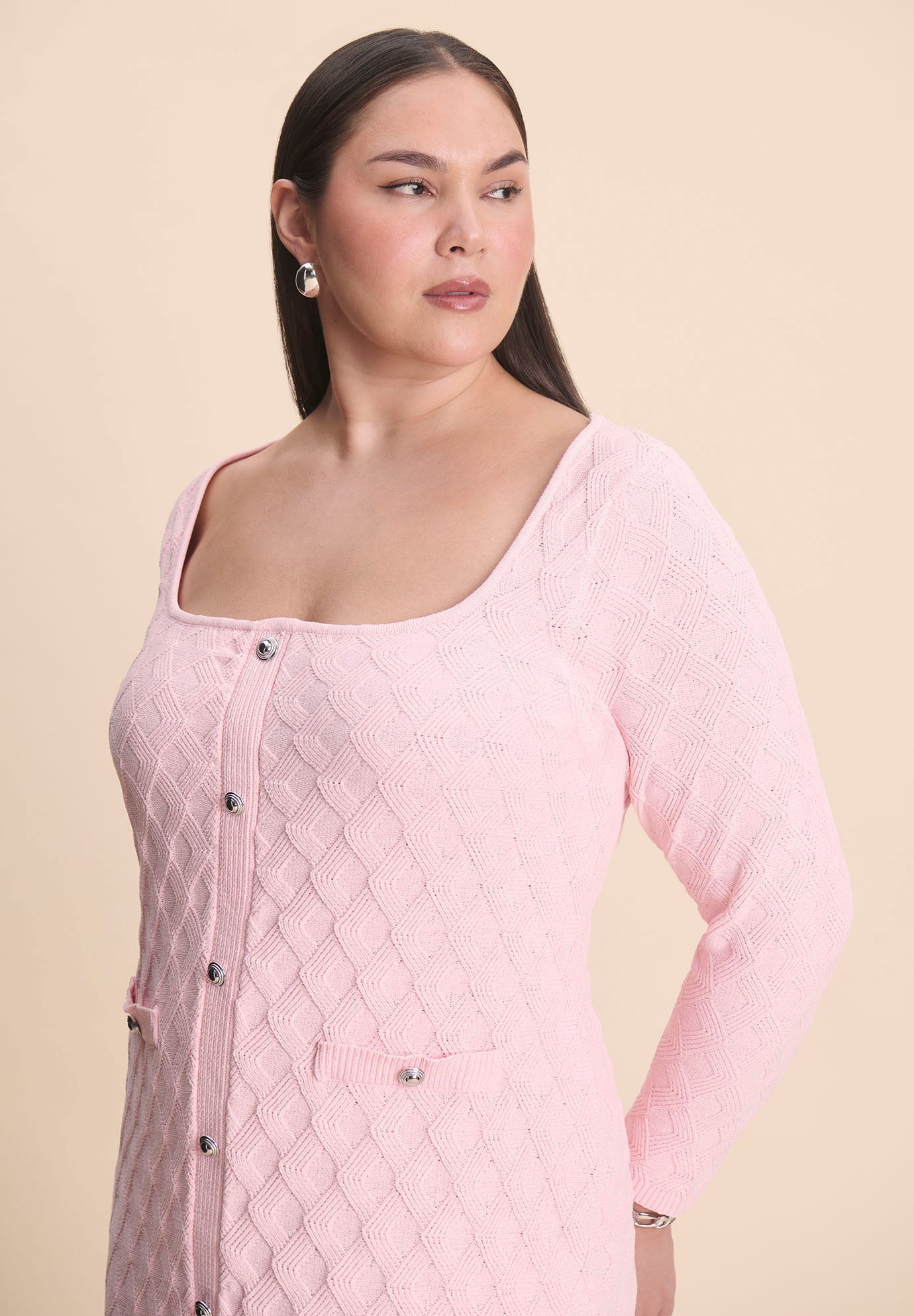 Sweater Dress With Buttons image number 1