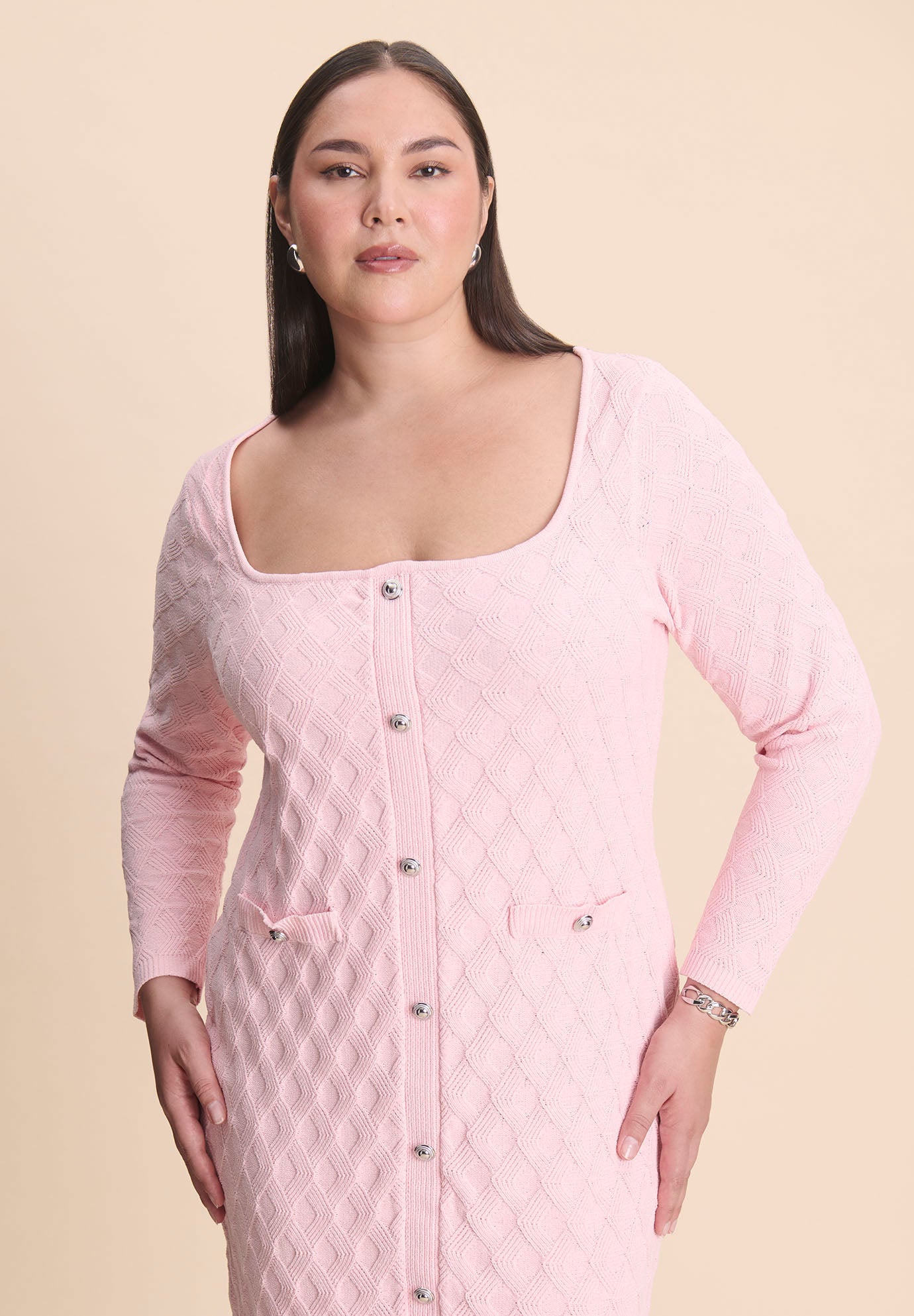 Sweater Dress With Buttons image number 2