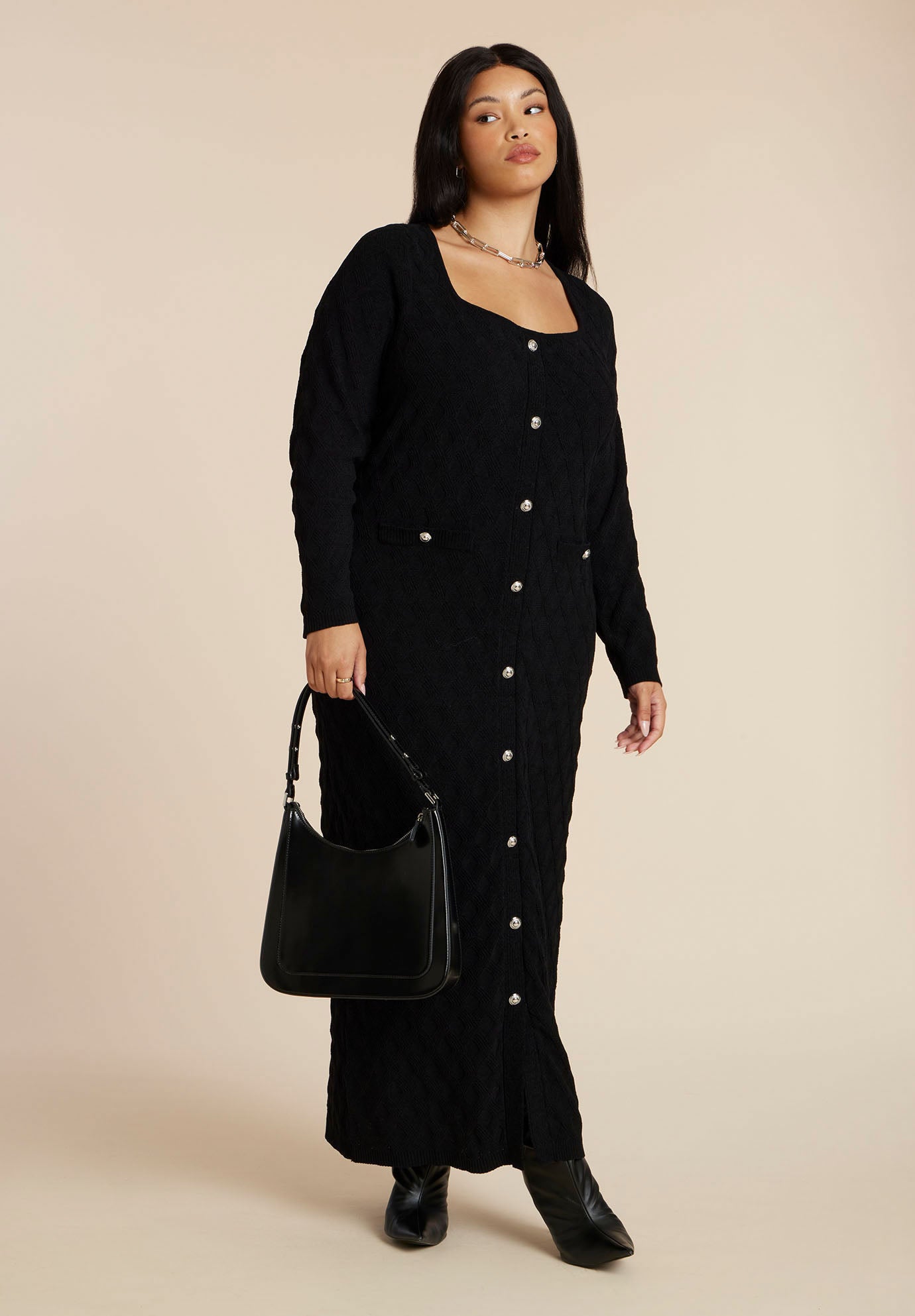 Sweater Dress With Buttons image number 0