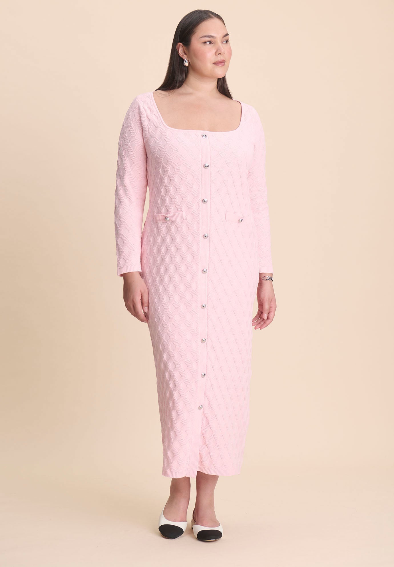 Sweater Dress With Buttons image number 0