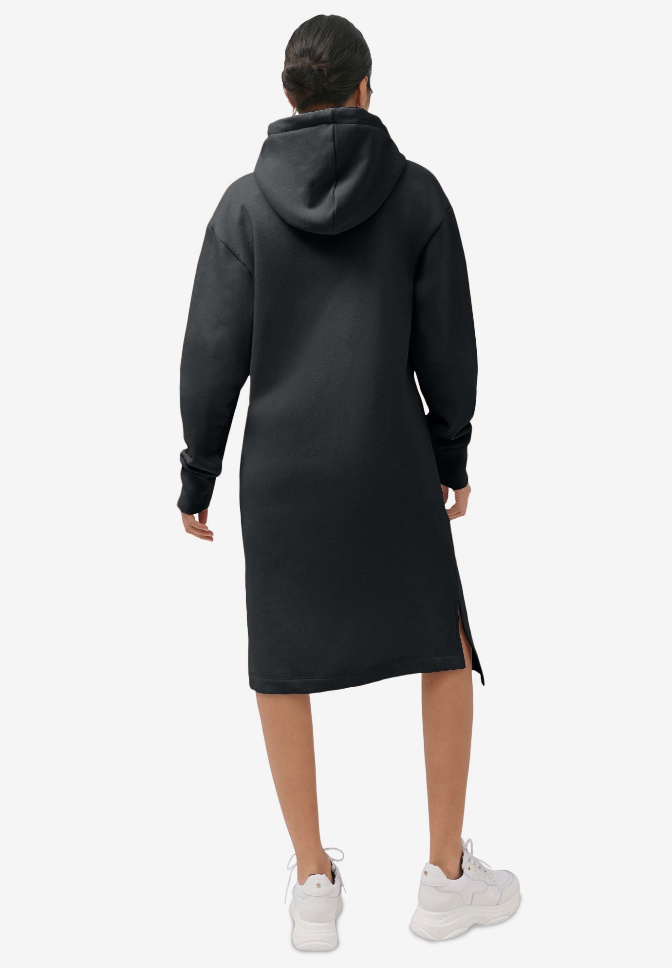 French Terry Hooded Sweatshirt Dress image number 1