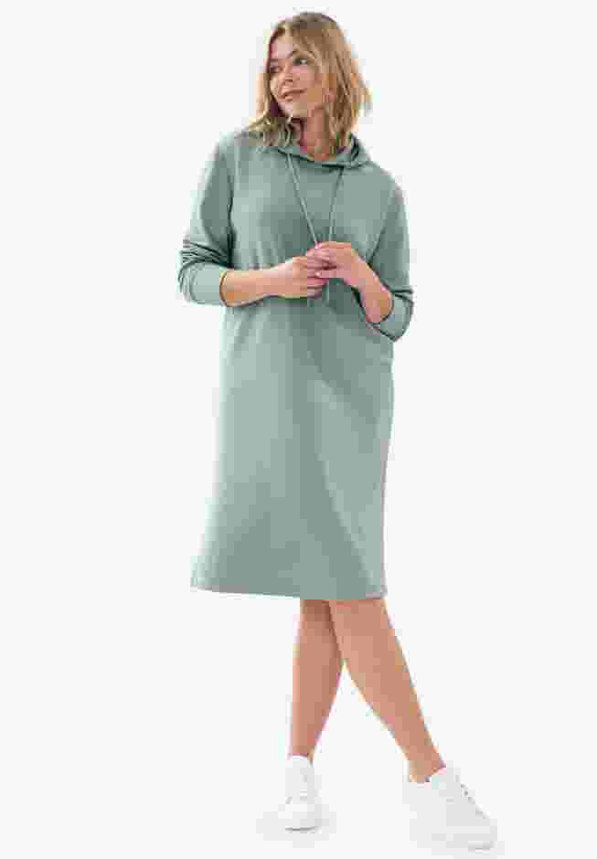 French Terry Hooded Sweatshirt Dress image number 0