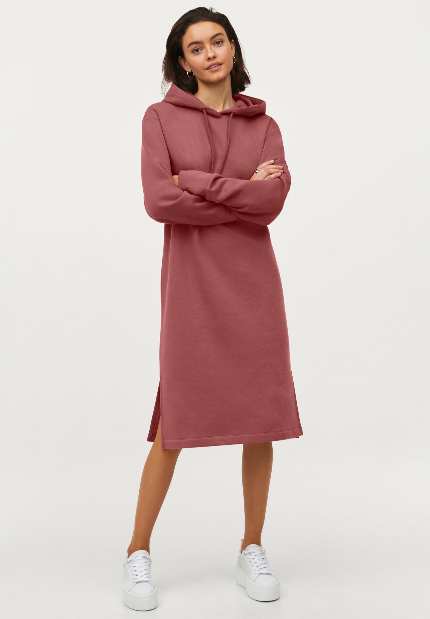 French Terry Hooded Sweatshirt Dress image number 0