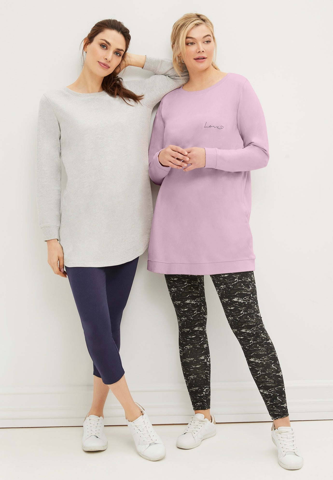 French Terry Sweatshirt Tunic with Shirttail Hem image number 2