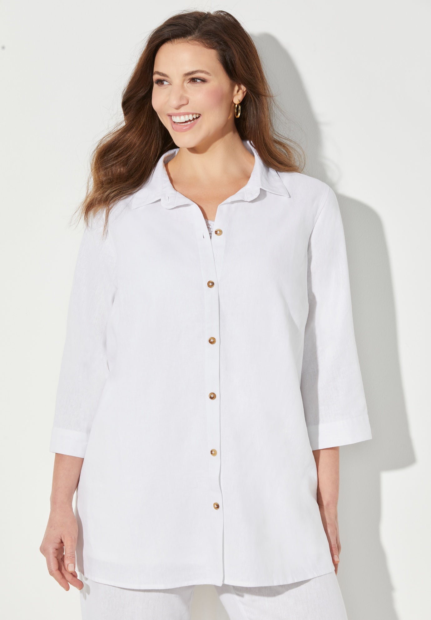 Classic Linen Buttonfront Shirt image number 0