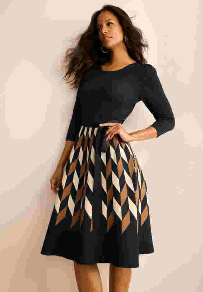 Pleated Sweater Dress image number 0
