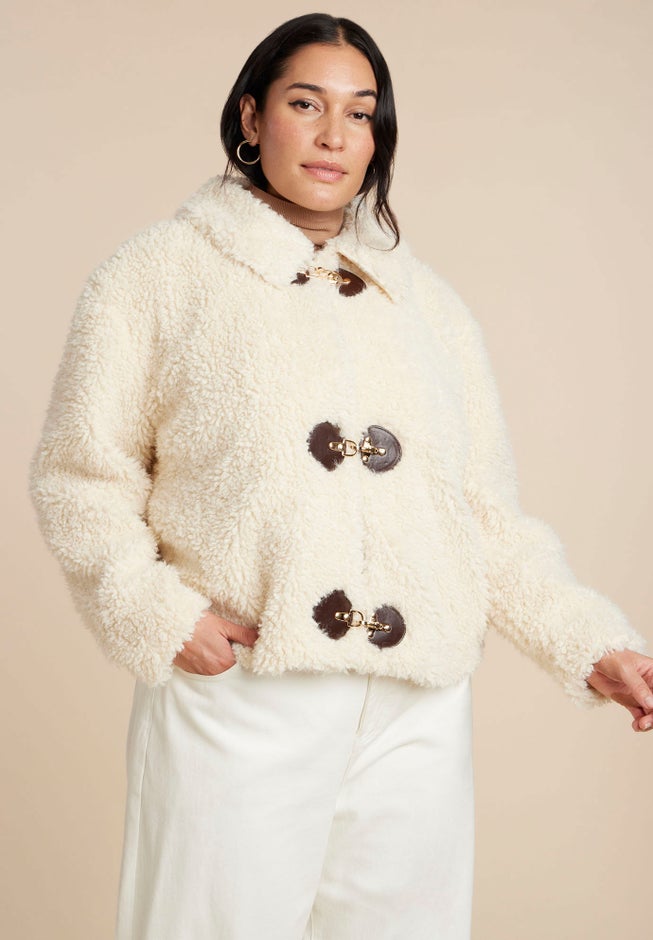 Teddy Fur Coat With Buckles image number 2