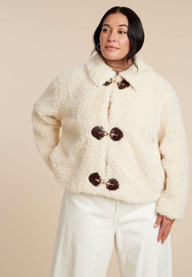 Teddy Fur Coat With Buckles image number 3