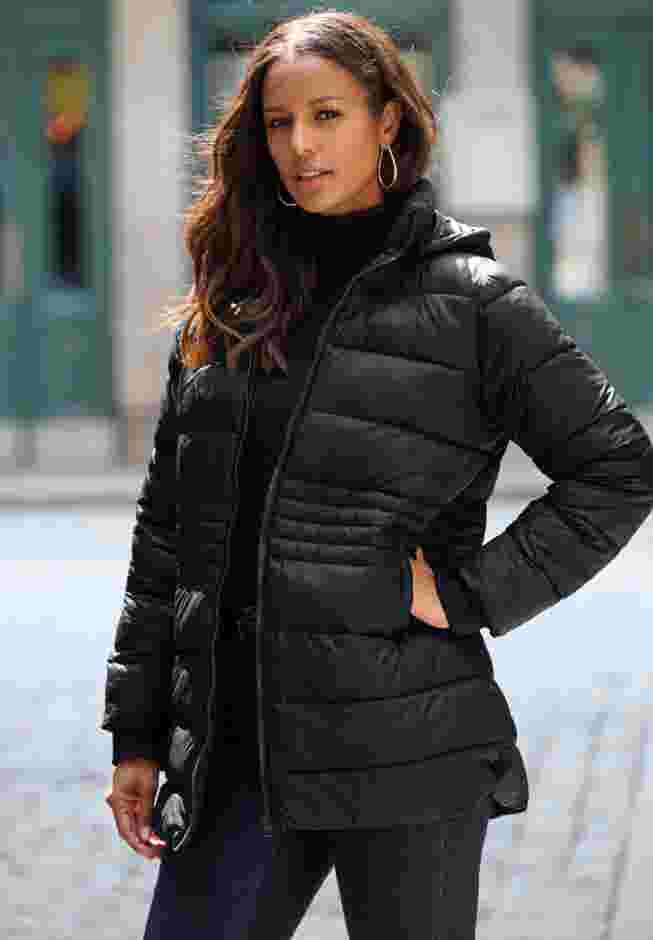 Quilted Lightweight Long Puffer Jacket image number 0