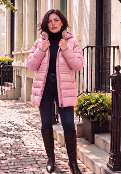 Plus Size Longer Lightweight Quilted Jacket