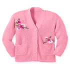 Embroidered Shaker Cardigan Sweater image number 1