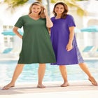 Perfect Short-Sleeve V-Neck Tee Dress image number null