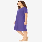 Perfect Short-Sleeve V-Neck Tee Dress image number null