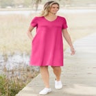 Perfect Short-Sleeve V-Neck Tee Dress image number null