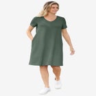 Perfect Short-Sleeve V-Neck Tee Dress image number null