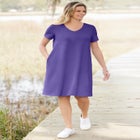 Perfect Short-Sleeve V-Neck Tee Dress image number null