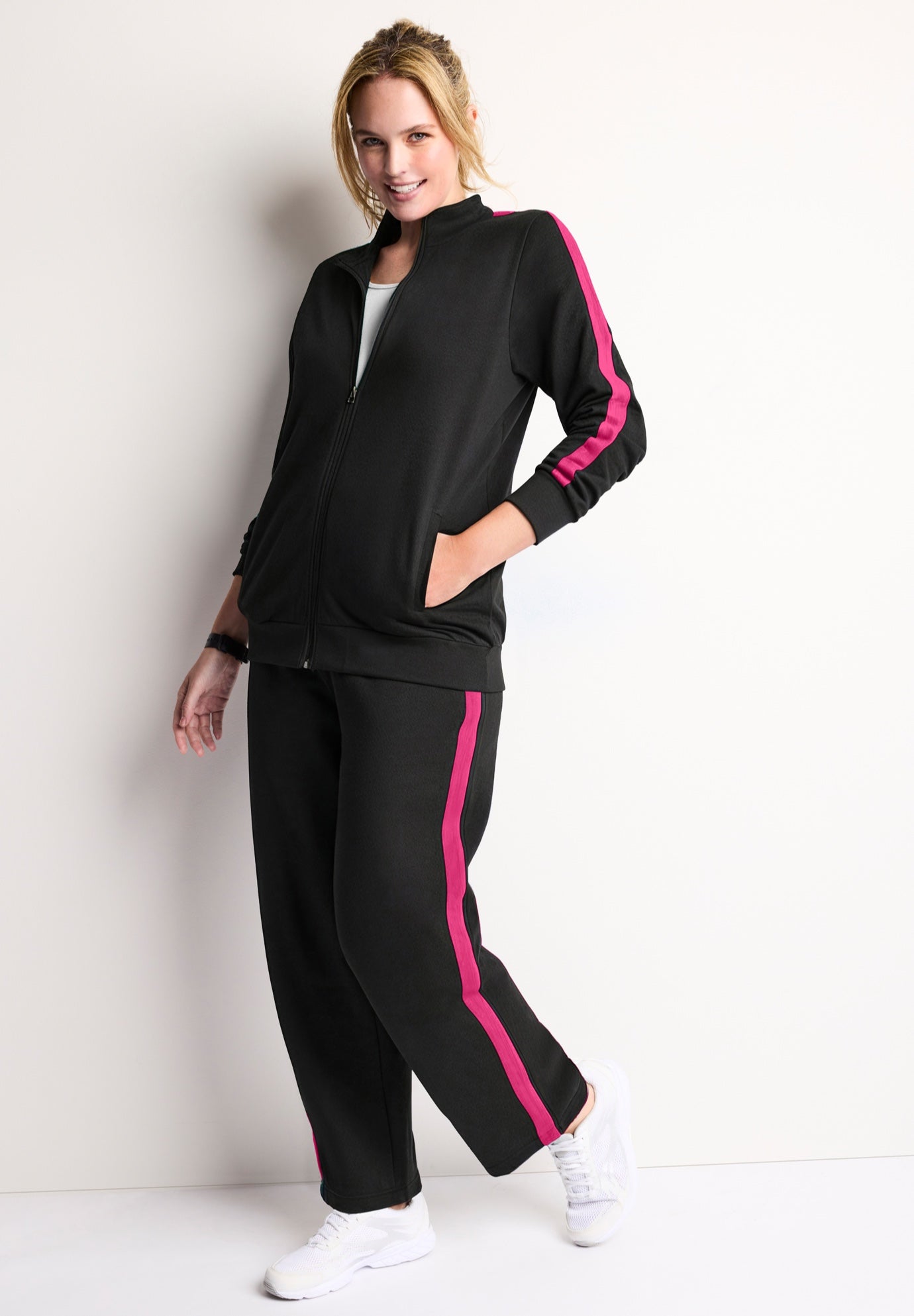 Side Stripe French Terry Zip Jacket image number 0