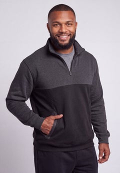 Fleece Rubberized &frac14; Zip Pullover