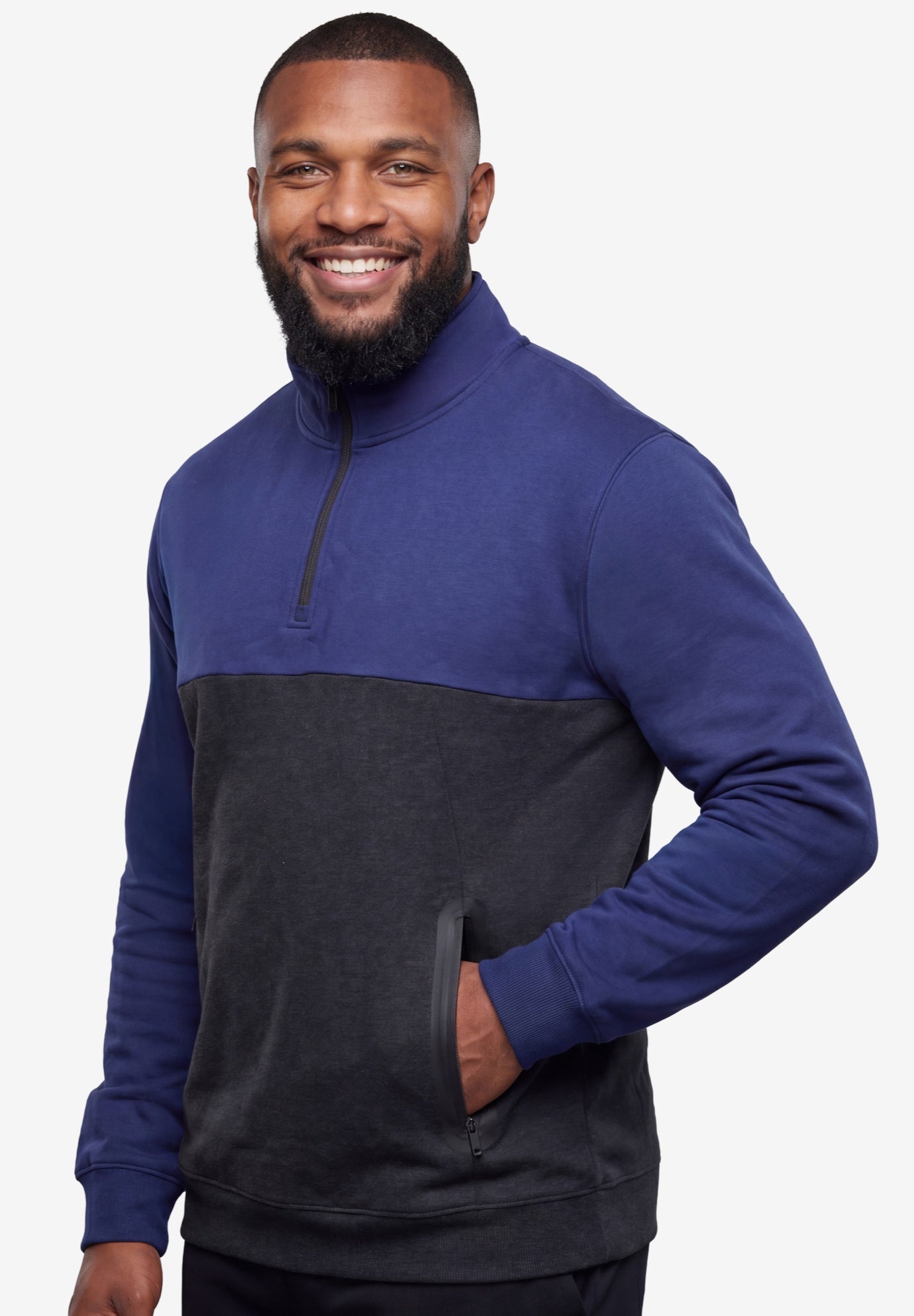 Fleece Rubberized &frac14; Zip Pullover image number 0