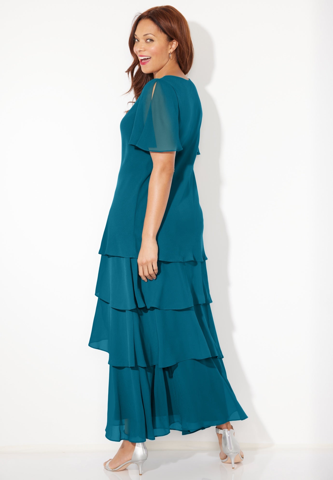 Tiered Chiffon Maxi Dress image number 1