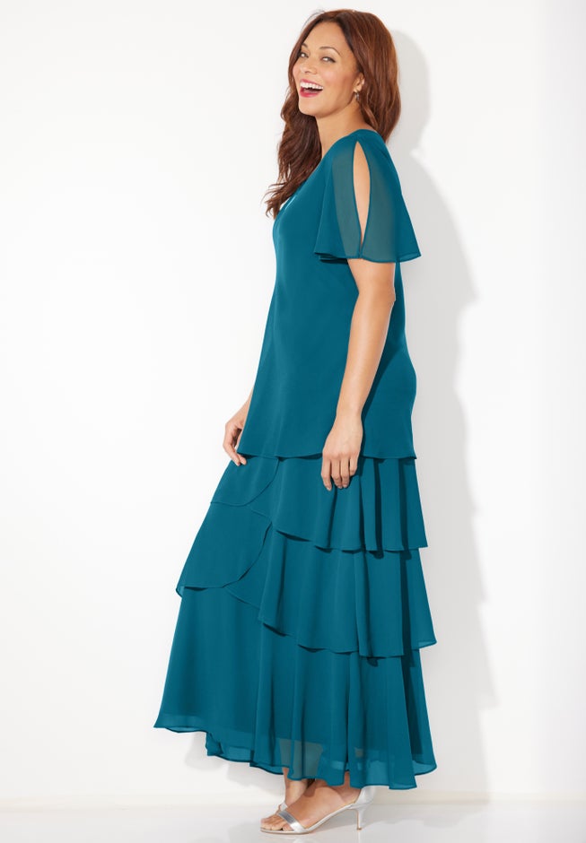 Tiered Chiffon Maxi Dress image number 2