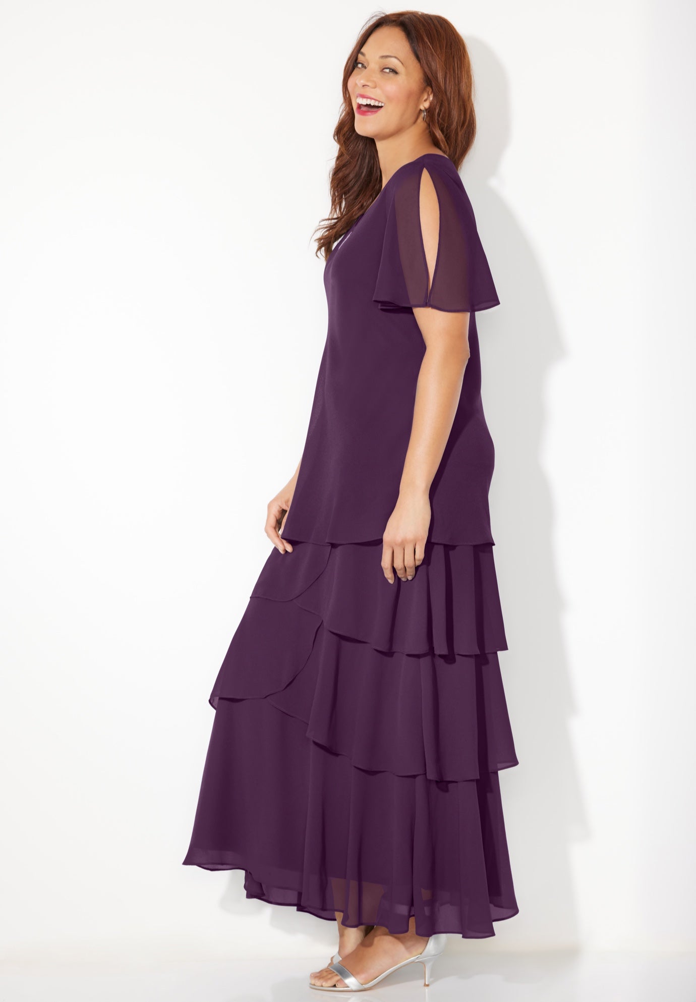Tiered Chiffon Maxi Dress image number 2