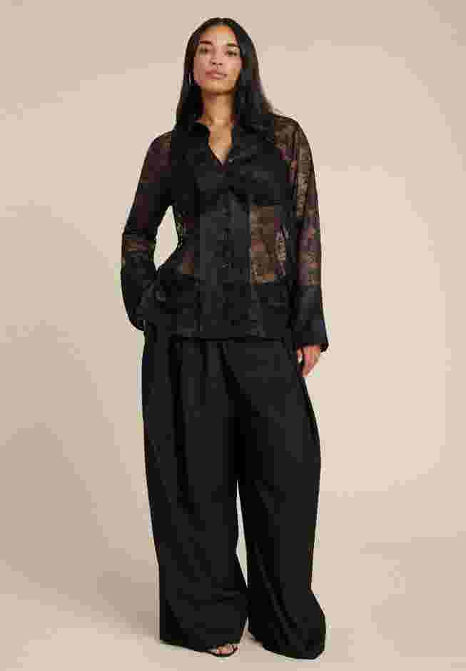 Sheer Lace Button Up Top image number 2