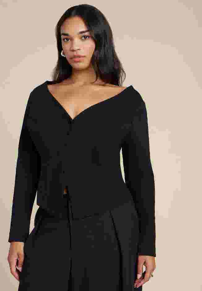 Button Up Wide Neck Top image number 0