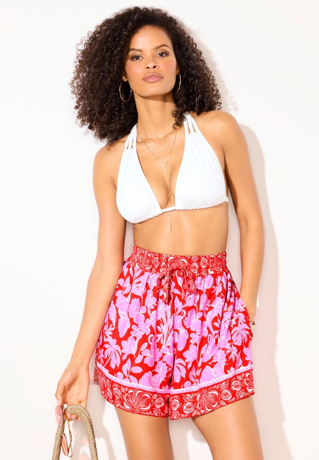 Tie-Front Cover Up Shorts image number 3