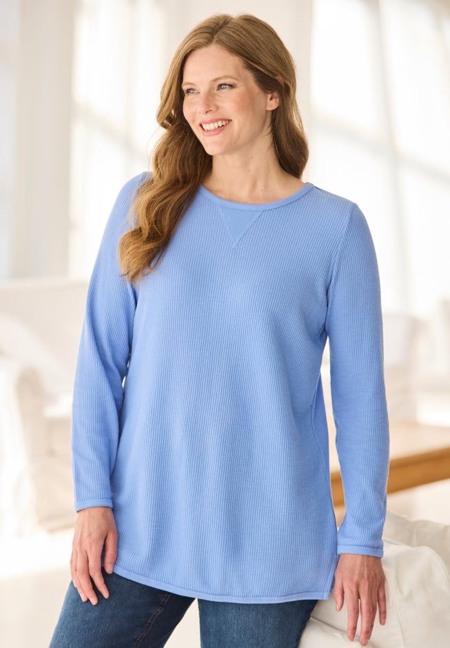 Ultra Soft Waffle Thermal Sweatshirt image number 2