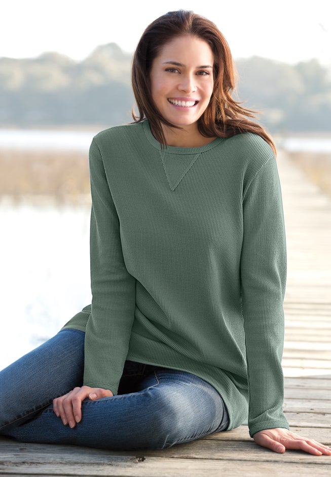 Ultra Soft Waffle Thermal Sweatshirt image number 11