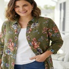 Crinkle Button-Front Shirt image number null
