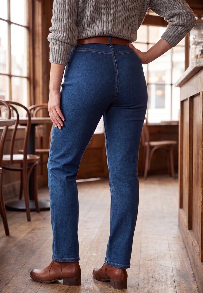 Stretch Straight-Leg Clean Jeans image number 1
